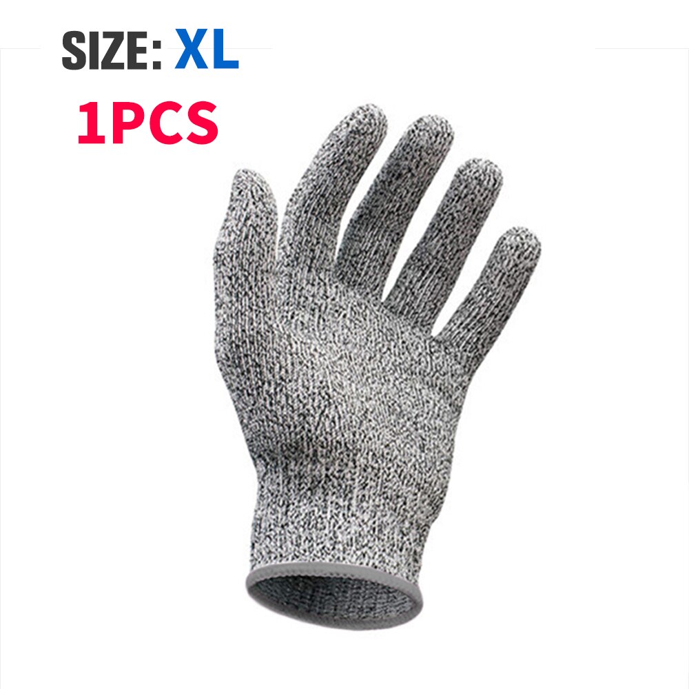 Guantes de seguridad de nivel 5 anticorte, resistentes a Cortes, alambre de acero inoxidable, malla metálica, para cocina, carnicero: XL-1Pcs
