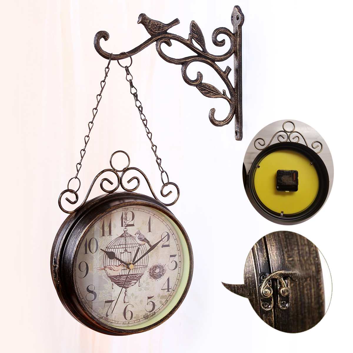 Home Orologio Da Parete Tondo Arancione - Diametro 20,5 Cm, Design Moderno E Minimalista - 3