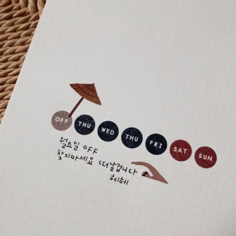 Suatelier Month Week Day Label Stickers Scrapbooking Material Diary Decorative Journaling Sticker Korea Stationery Supplies