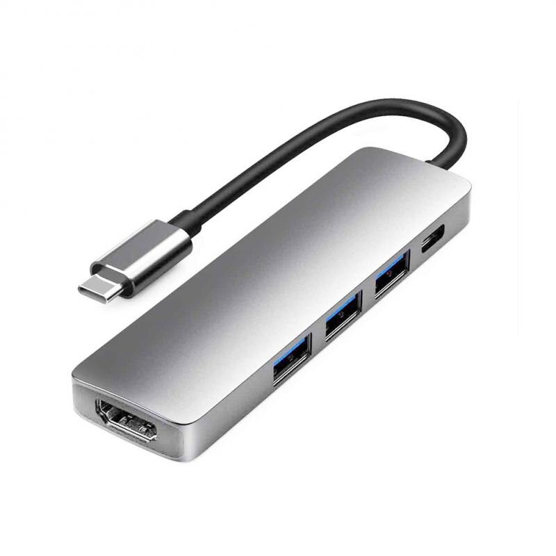 USB Typ C Hub USB C Zu HDMI-kompatibel RJ45 SD Leser PD 100W Ladegerät USB 3,0 Hub für MacBook Profi Dock Bahnhof Splitter