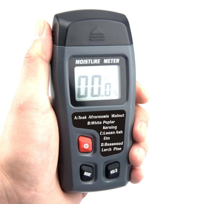 2 Pins LCD Digital Wood Moisture Meter Humidity Tester Timber Damp