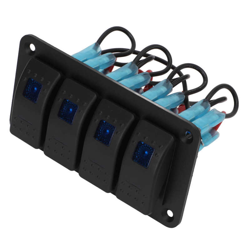ON Off Toggle Switch IP65 Waterproof 4 Gang Rocker Switch for 12‑24V Vehicles Yachts SUVs Trucks