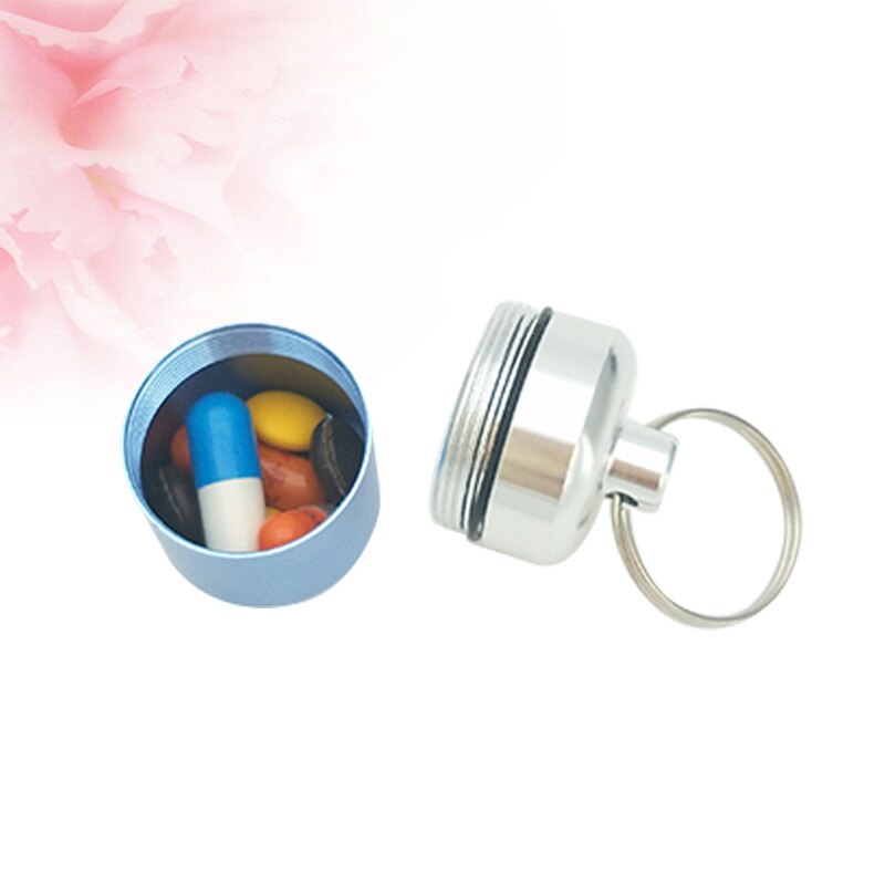 Pocket Pill Box Container Mini Portable Aluminium Pill Case Carry Bottle Case Hearing Protection Earplugs Box Keychain Outdoor