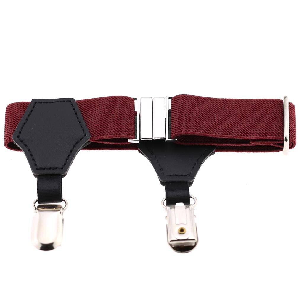 1 par de ligas ajustables para hombre, elásticas, para evitar que se caigan, accesorios para calcetines: Granate