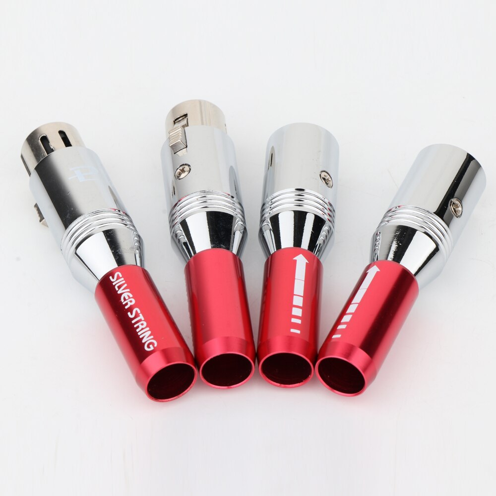 4pieces Preffair Rhodium Plated Interconnect XLR jack xlr cable plugs Balanced XLR Plug DIY AUdio cable