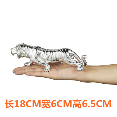 Goud En Zilver Tijger Hars Woondecoratie Woonkamer Decoratie Hoge-end: Silver Tiger 18 CM