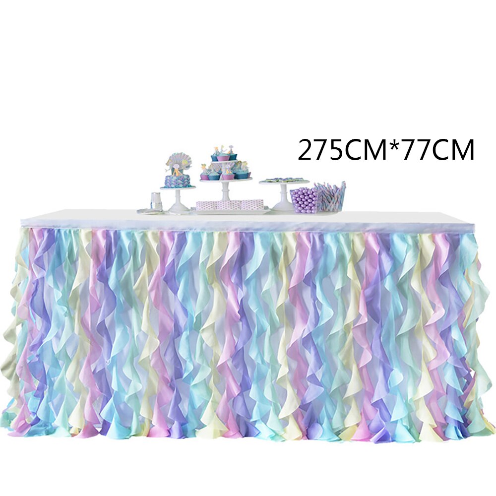 Falda De mesa De gasa con tema De unicornio, falda De mesa De princesa, Decoración De cumpleaños, tul, Bleu, Nappe De mesa, aniversario De boda: Unicorn  B