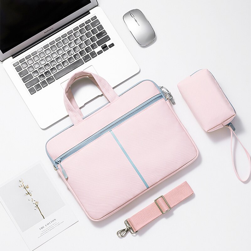 14 inch laptoptas voor dell xps 13 xps 15 notebooktas voor asus vivobook asus zenbook 14 laptoptas voor acer swift 3 15.6 inch: Roze handtas / Voor dell xps 15