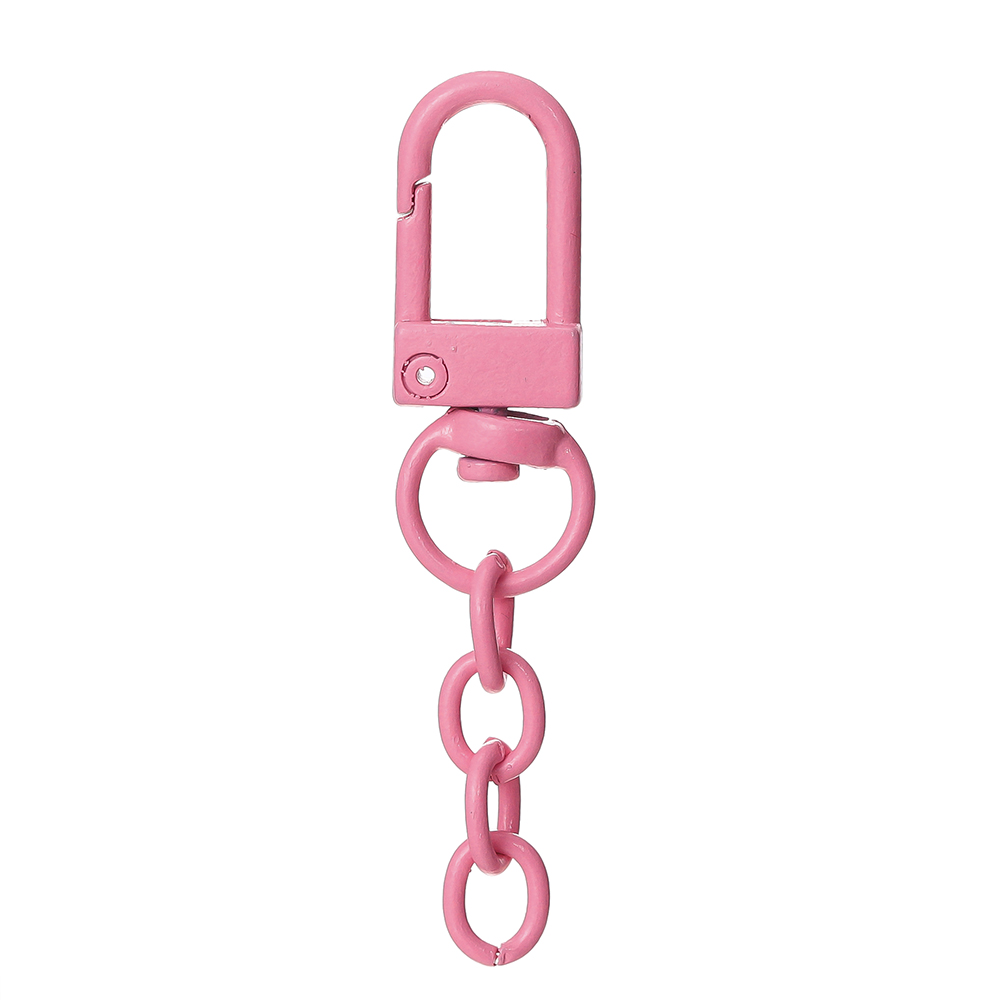 10pcs/lot Keyring Lobster Clasp Spring Buckle With Chains Colored Keychains For DIY Jewelry Making Key Ring Hooks Bags Buckle: Gold