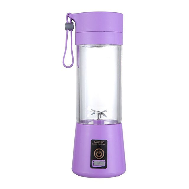 6 Blade Blender USB Mixer Electric Orange Juicer Machine Smoothie Blender Mini Food Lemon Squeezer Juice Press Extractor: purple