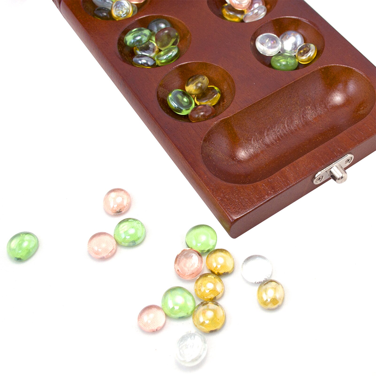 Mancala Board Game With Stones Solid Wood Adults Kids Thinking Puzzle Game Children Board Strategy Game Toys For Children