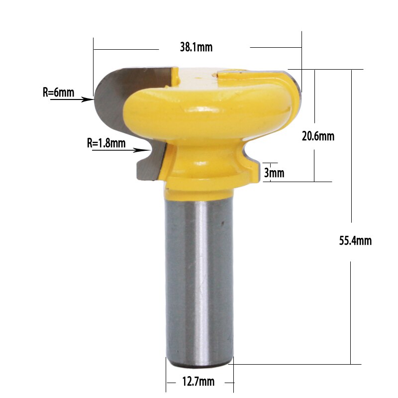 CHWJW 1pc 8mm 1/2 &quot;Shank Klassieke Dubbele Vinger Hout Router Bit C3 Carbide Hout Lade Frezen houtbewerking Gereedschap: 12.7mmx38.1mm