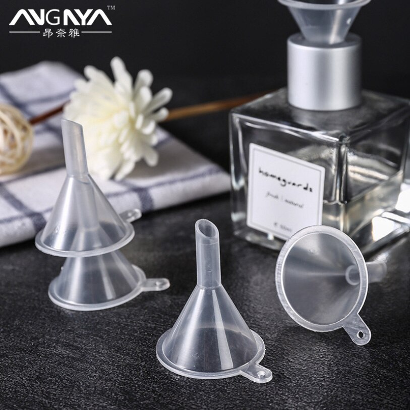 Angnya 10Pcs Mini Transparante Plastic Parfum Diffuser Fles Vloeibare Olie Trechter Voor Nail Art Polish Vloeistof Trechter Nail Art tool