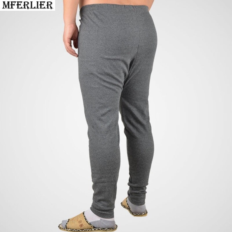 Herr plus size 6xl 7xl 8xl termounderkläder underbyxor bomull leggings varma underkläder hösttrosor tunna kalsonger långbyxor