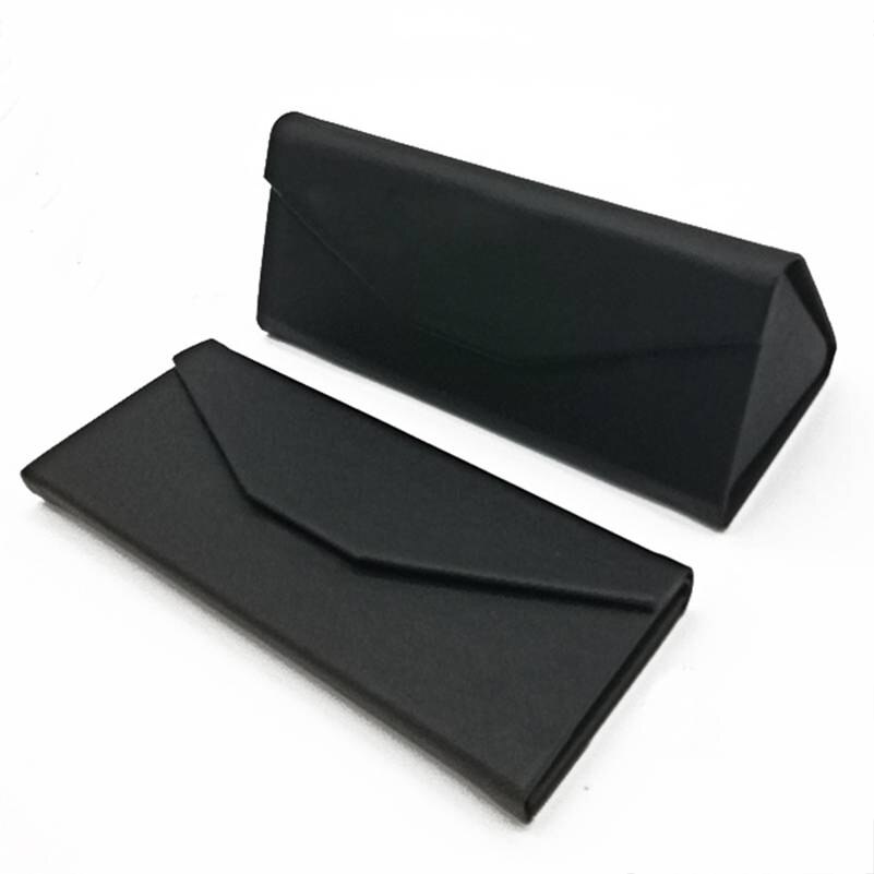 Cross Pattern Leather Glasses Case Triangle Foldab... – Vicedeal