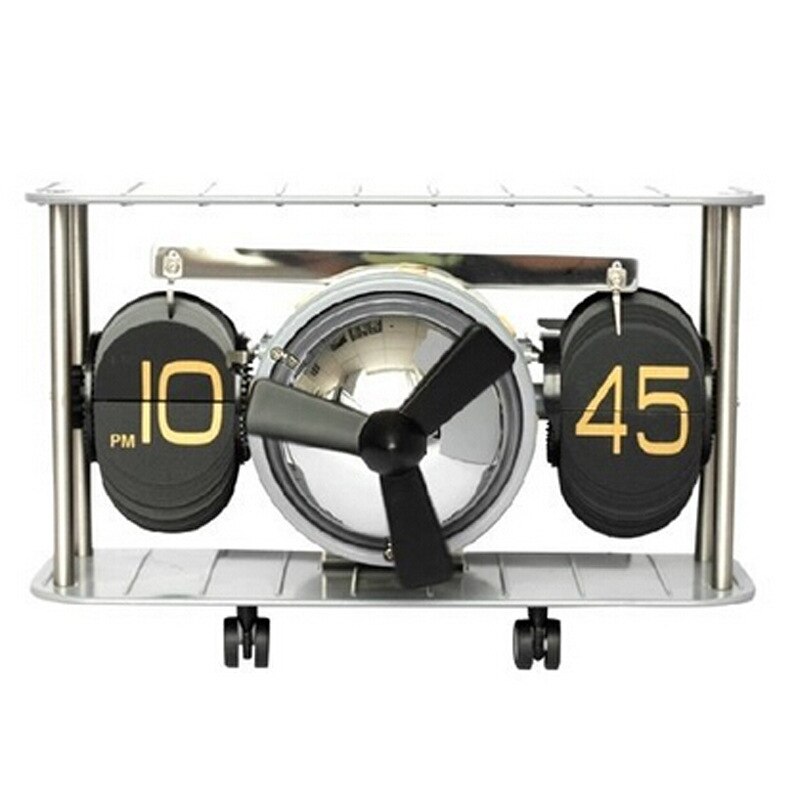 Europejski styl cichy automatyczny zegar robić obracania stron samolot w kształcie myśliwca strona-zegar obrotowy zegar pokojowy