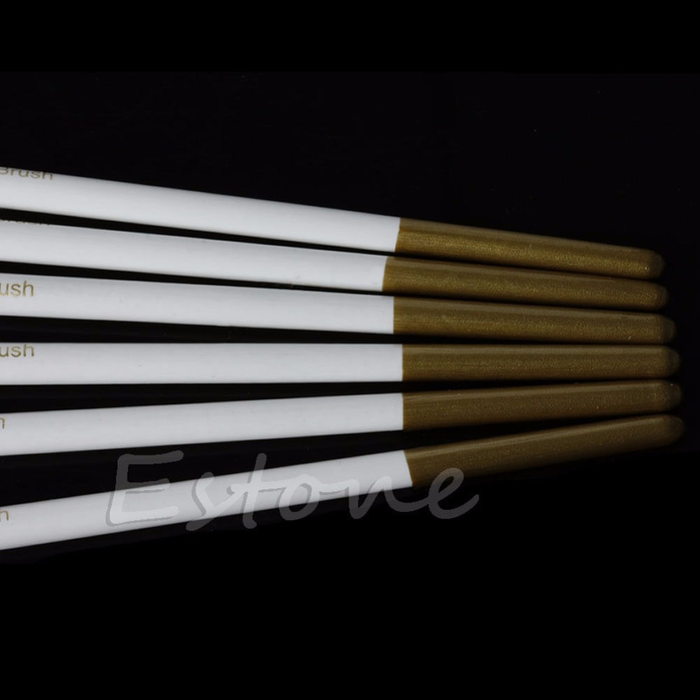 6 unids/set pelo de Nylon brocha redonda para pintar gancho línea lápiz artista dibujar pintura arte