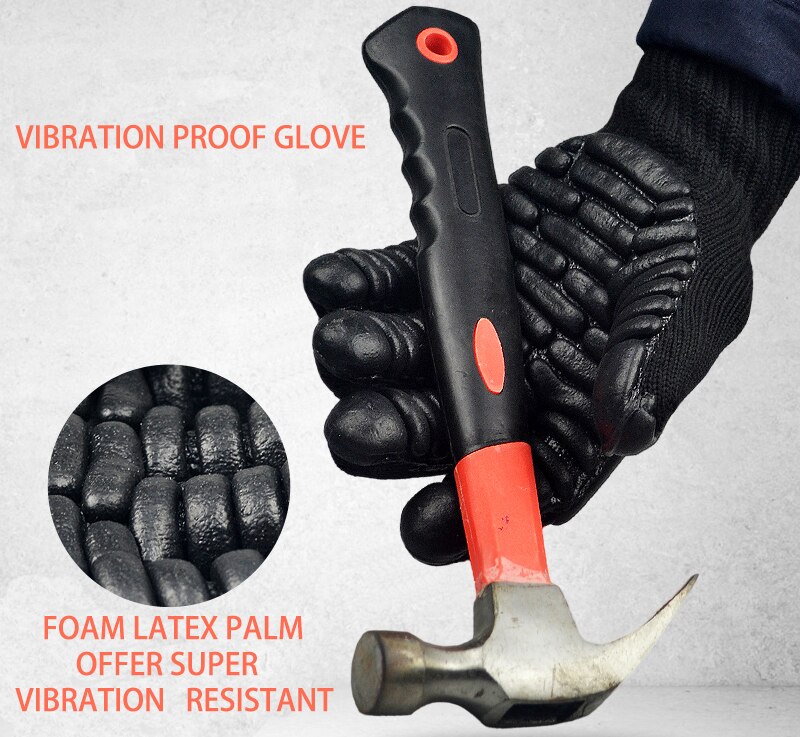 Guante de absorción de golpes, perforación de minas de carbón, guante de seguridad antivibración, taladro de impacto, protege las articulaciones, guantes de trabajo resistentes