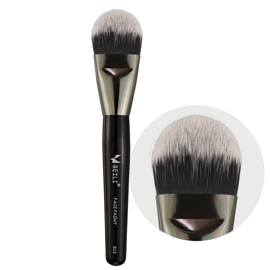 BEILI-brocha de maquillaje negra, 1 unidad, Corrector de pelo sintético, base, contorno de cara, brochas de maquillaje individuales: 813-Face shape