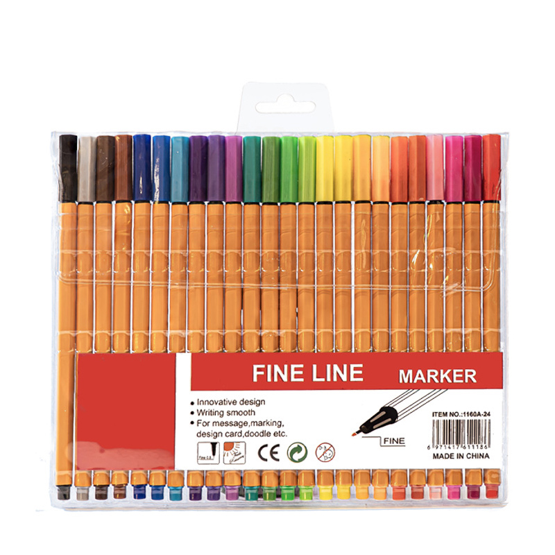 Kleurrijke Fineliner Marker Set 6/12/18/24 Kleuren Waterbasis Micron Pennen voor Tekening Schilderen manga School Kantoor Kunstbenodigdheden: Beige