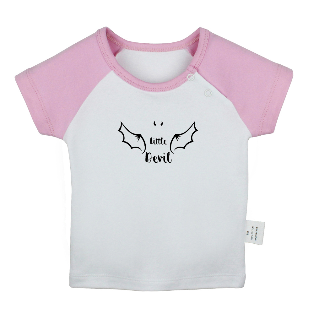 Idzn Zomer Kleine Duivel Fun Art Gedrukt Baby Jongens T-shirts Leuke Baby Meisjes Korte Mouw T-shirt Pasgeboren Katoen tops Kleding: BabyCP7726D / 12-18M