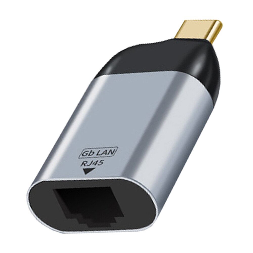 Computers Draagbare Aluminiumlegering Netwerk Hub Type-C 1-Gigabit Games Grey Travel Usb C Naar Ethernet Adapter Voor Thunderbolt 3