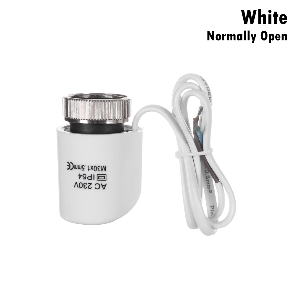 Normally Open Close Thermal Electric Actuator Electrothermal Valve 230V For Underfloor Heating Manifold Floor Heating Parts: Normally Open	white