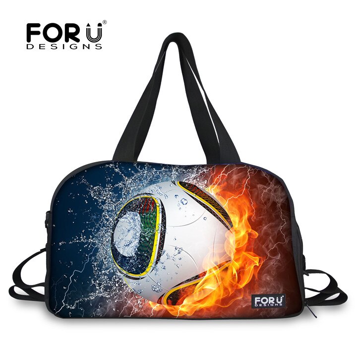 FORUDESIGNS Sporttas Heren Sport Tassen voor Fitness 3D Voetbal Afdrukken Outdoot Training Athletic Tas Yoga Mat Schoudertas Bolsa: H231T