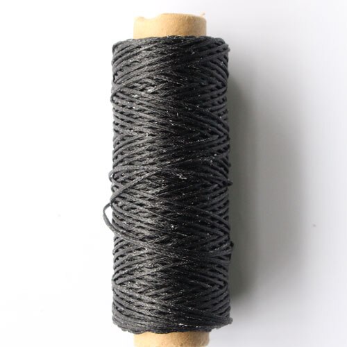 150D Lederen Gewaxt Draad Koord Leer Ambacht, 1Mm Diameter String Katoen Lijn Draad Lederen Stitching Tool Diy Materiaal 50Meter: black thread