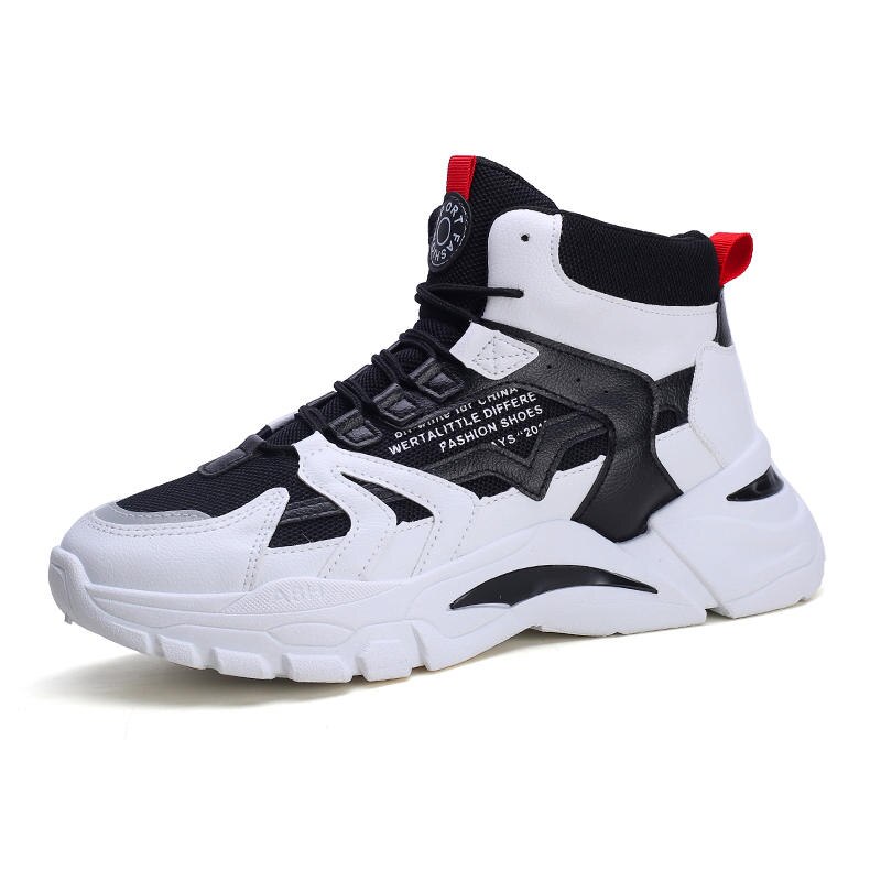 Mannen Schoenen Mannen Casual Schoenen Sneakers Lichtgewicht Ademend Mesh Lace Up Slijtvaste Flats Mannen casual Schoenen: WHITE / 10