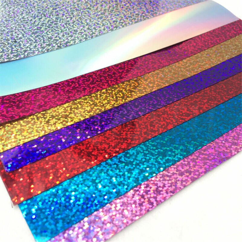 A4 Sheet Pvc Sparkle Glitter Iron-On Warmte Pers Overdracht Vinyl Film T-shirt 1/8X