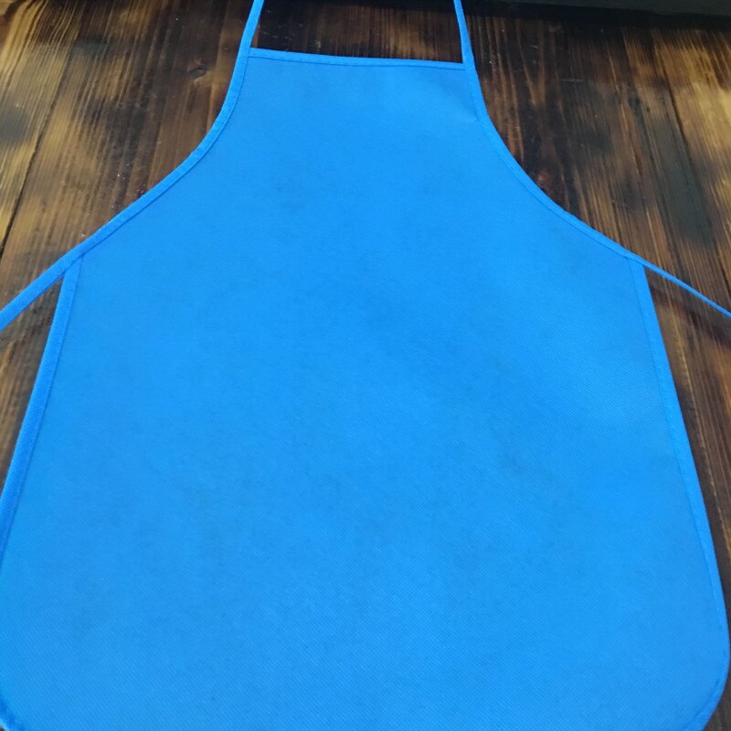 1 Pc Kind Kleurrijke Niet-geweven Stof Schorten Kids Schilderen Antifouling Slabbetjes Keuken Bakken Koken Voeden Burp Doeken Voor zuigeling: Sky Blue