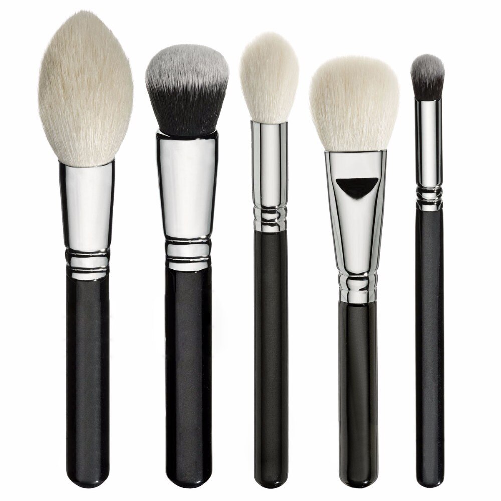 15 Uds. Brochas de maquillaje de pelo sintético negro, base en polvo, colorete, sombra de ojos, juego de brochas de maquillaje para contorno, estuche para cosméticos