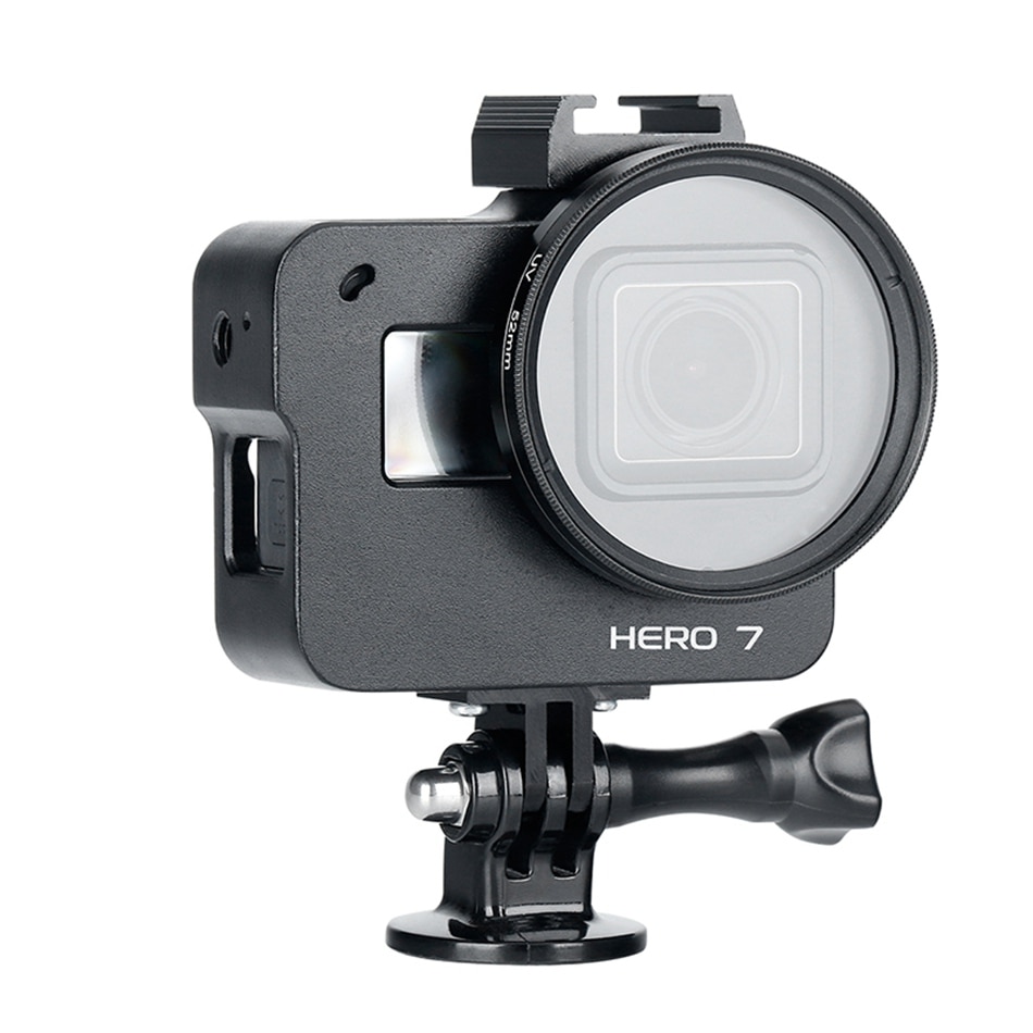 Voor Gopro hero 7 Action Sport Camera Aluminium Shoe Protector Case Camera Cage Ondersteuning voor Microfoon Flash Licht