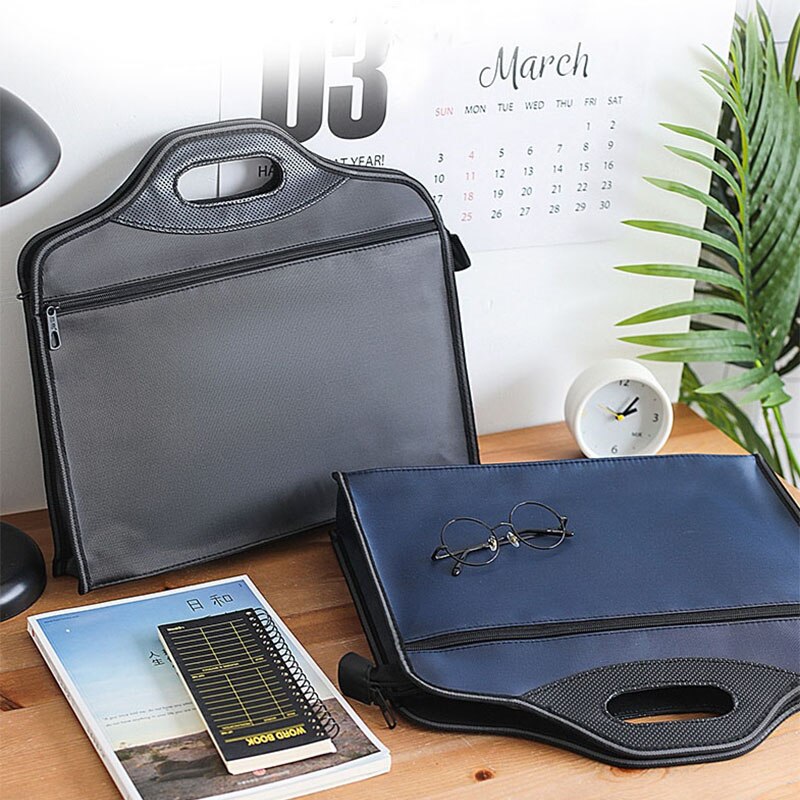 Waterproof Business Briefcase A4 Document Storage Bag Men&#39;s Large Capacity Workbag Office Travel Cell Phone Card Organize Tote