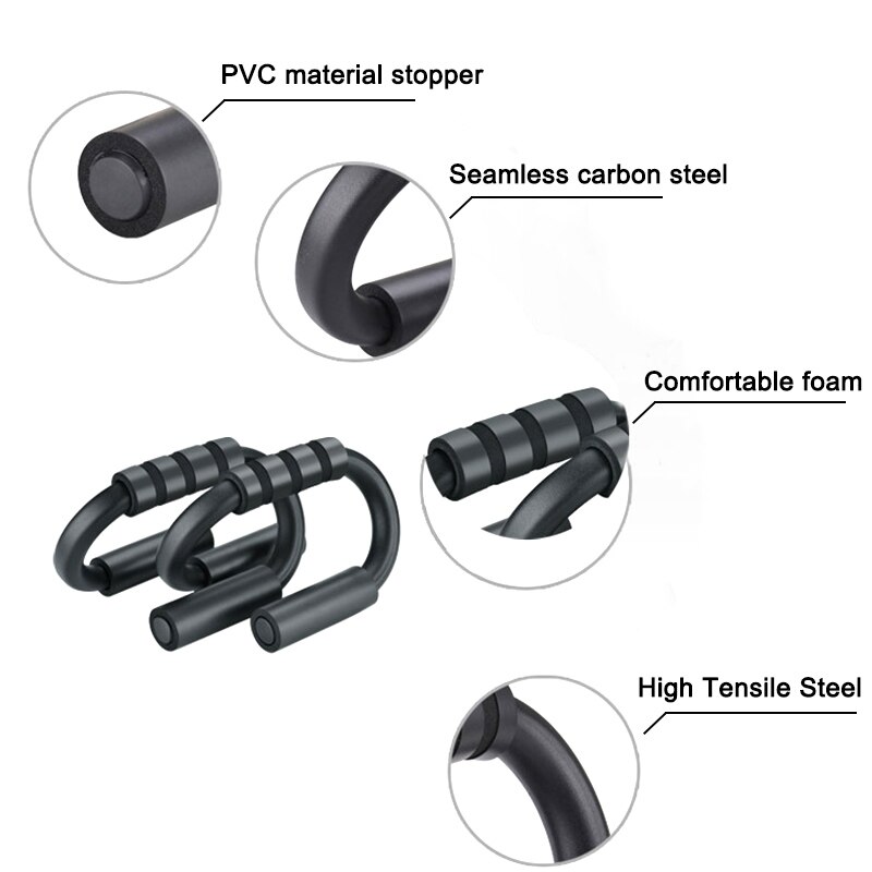 Soportes para flexiones de brazo en forma de S para casa, flexiones de ejercicio, musculación, entrenamiento muscular, Gimnasio