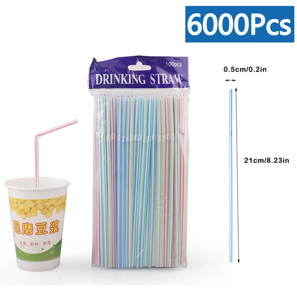 50/3000/6000pc kleurrijke drinkrietjes voor bruiloften, feestjes, melkthee, cocktails, bar, keuken, drankjes, thuis, cola rietje