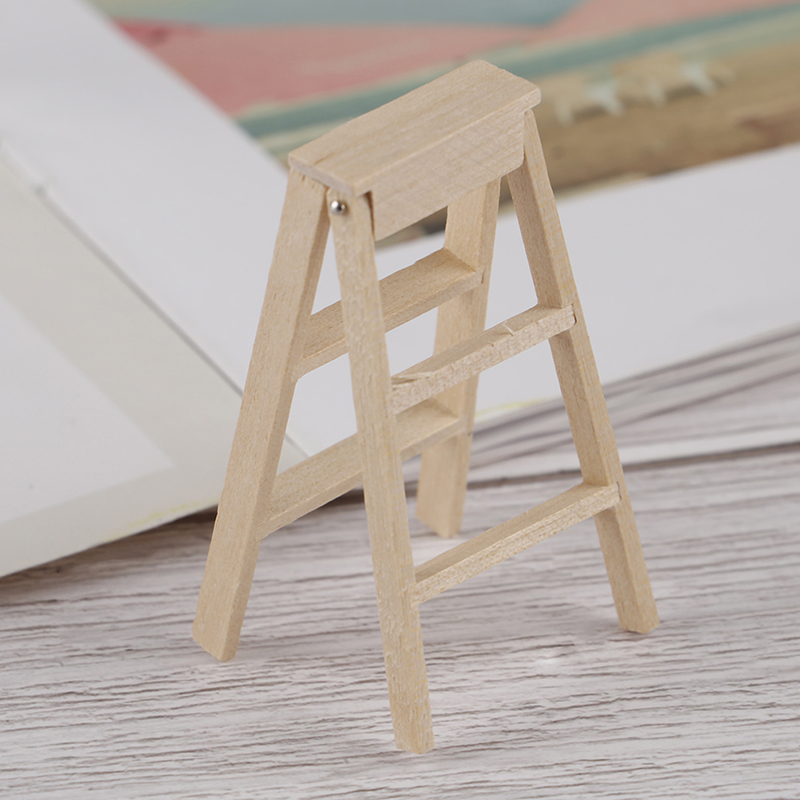 1:12 Poppenhuis Miniatuur Meubels Houten Ladder
