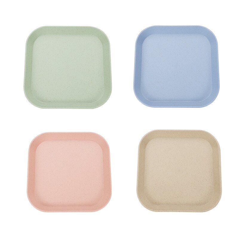 Wheat Straw Tableware Spit Bone Dish Household Plastic Wheat Dish Nordic Dining Garbage Dish Sauce Dish Small Square Plate