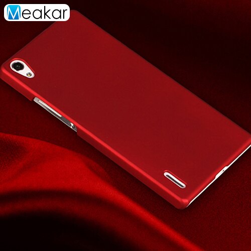 Matte Plastic Coque Cover 5.0For Huawei P7 Case For Huawei Ascend P7 Dual P7-L10 P7-L00 P7-L05 Phone Back Coque Cover Case: red