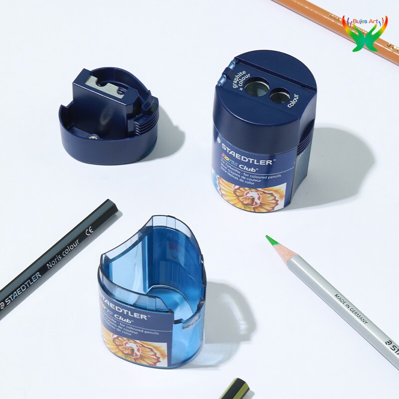 Staedtler-afilador de lápices de doble orificio para estudiantes, color plomo, 512