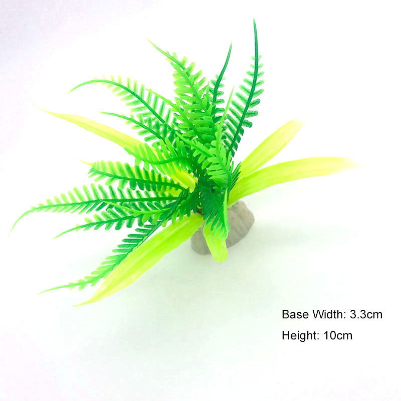 Store fisk akvarie dekorationer giftfri dekorativ kunstig ukrudt vand ornament plante akvarie planter græs tilbehør: Grøn lille