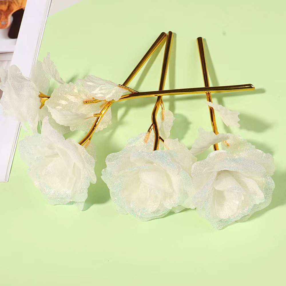 Sprankelende rozendecoratie Prachtige 24-karaats gouden roségouden folieroos Milieuvriendelijke kunstbloem voor feestwoonkamer Verjaardag
