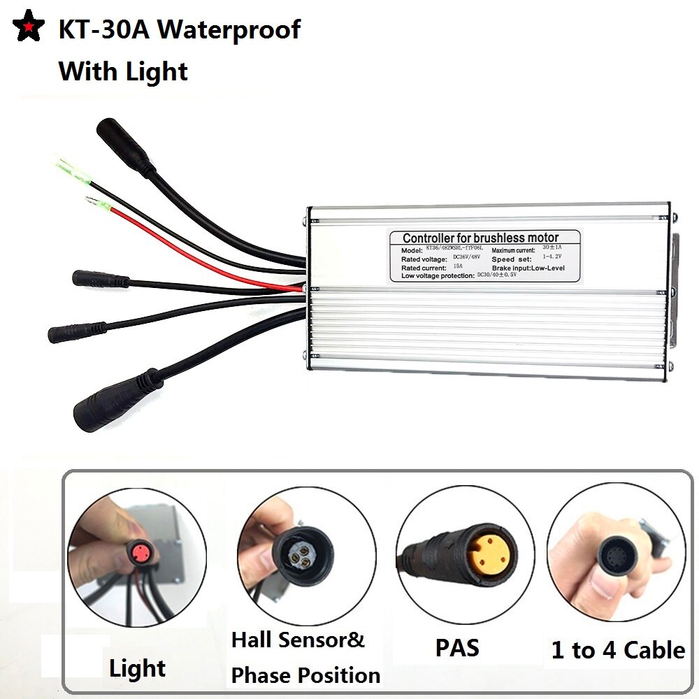 Een Dag Kt Controller 36V/48V 30A/35A Elektrische Fiets Controller Voor Ebike 1000W 1500W hub Motor Wiel