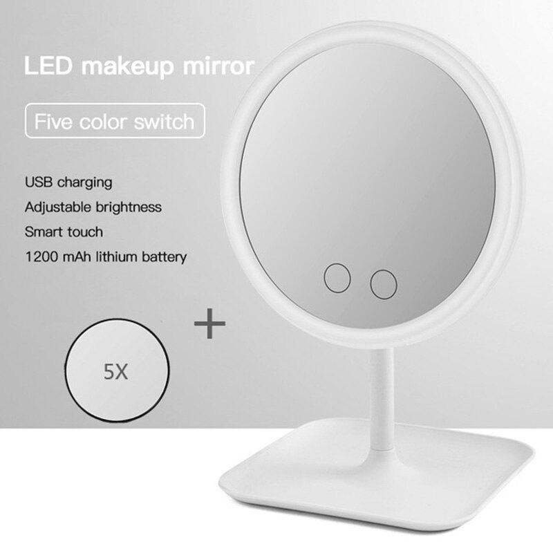Makeup Mirror With Led Light Dressing Table Mirror Beauty Ring Light Mirror Beauty Tools For Photo Fill Light Small Mirrors: White five color