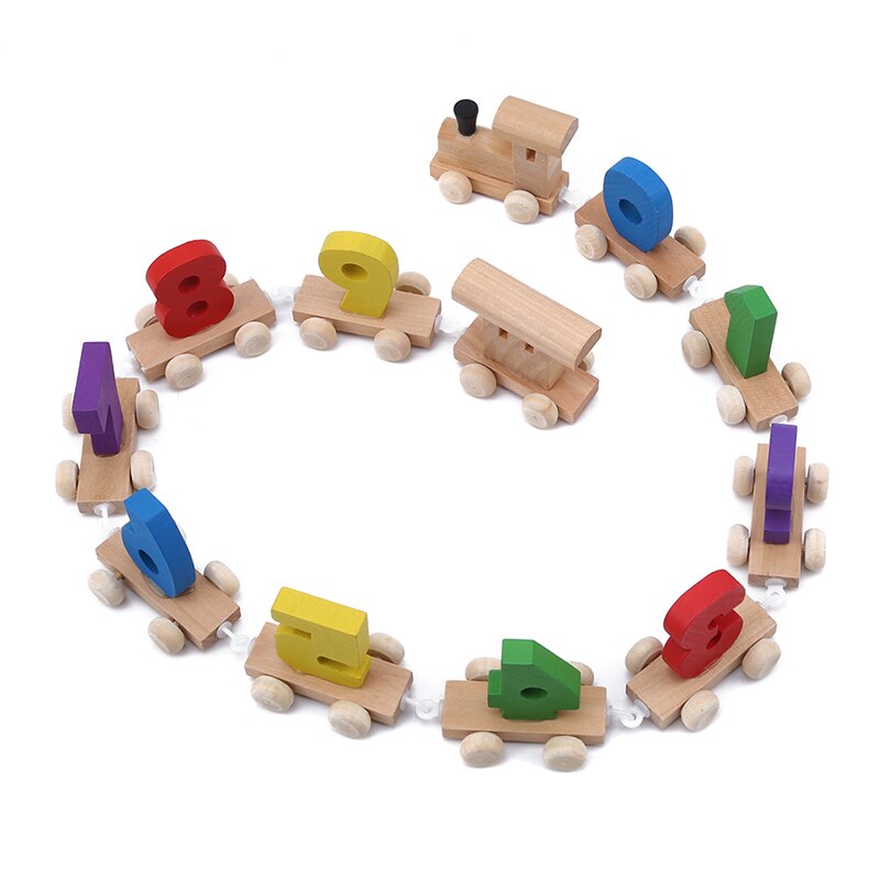 Baby Mini Houten Trein Speelgoed Kinderen Digitale 0-9 Cijfers Speelgoed Trein Railway Monteren Model Kids Vroege Educatief Speelgoed