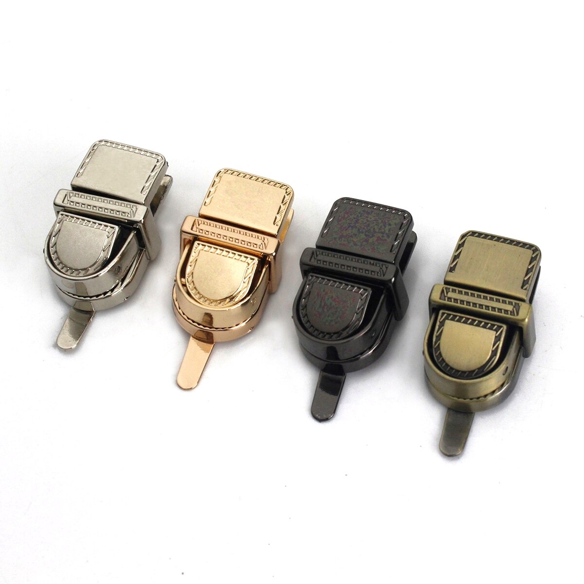 1pcs Metal Style Push Lock Tongue Lock Clasp Closure Parts for Leather Craft Women Bag Handbag Purse Hardware Accessories