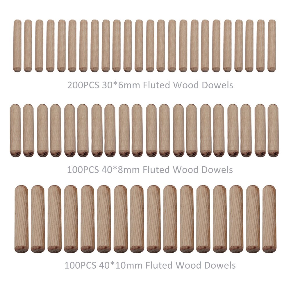 400 pièces/ensemble Durable cannelé bois cheville facile Insertion biseauté extrémités conique maison multifonction droite rainuré broches cylindre bricolage
