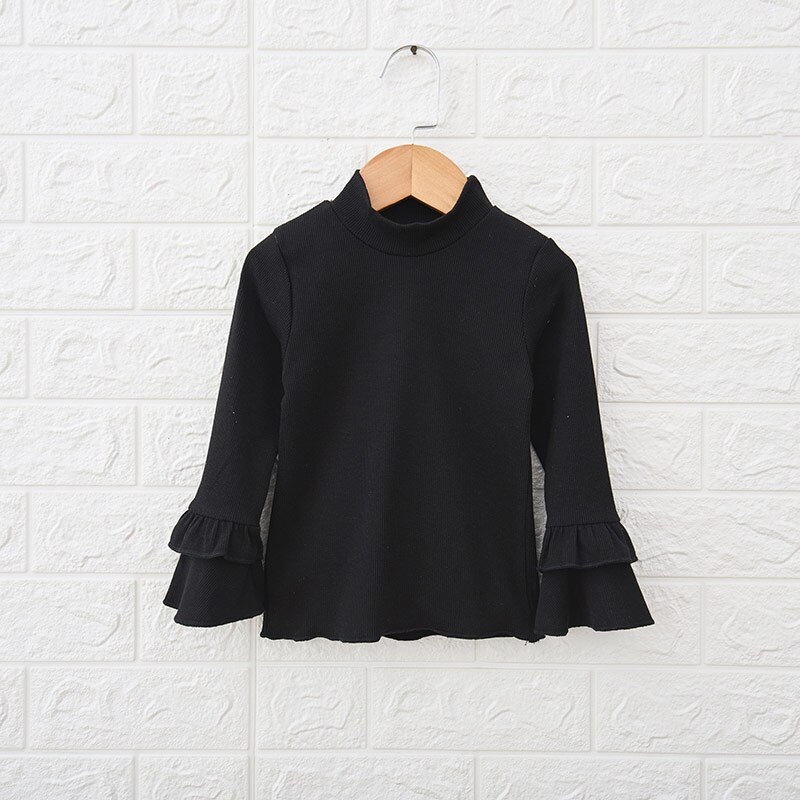 Babymeisjes shirt lotusblad trompetmouwen tops voor kinderen lente baby t-shirt peuter katoenen kinderblouse meisjeskleding