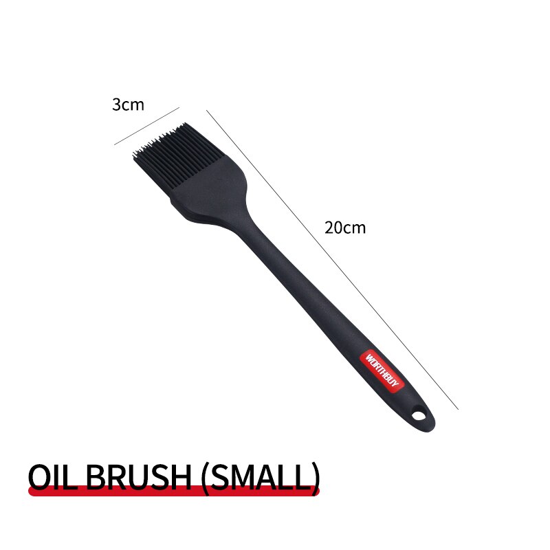 WORTHBUY Silicone Pastry Brushes Spatula Set Heat-Resistant Non-Stick Cake Oil Brush For Baking BBQ Kitchen Cooking Utensils Set: Brush Small